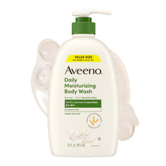 Aveeno front packaging 33oz showing full bottle and brand benefit