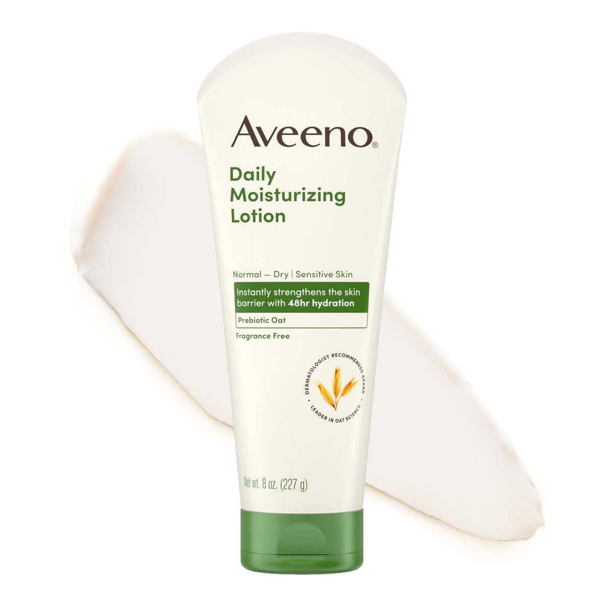 Aveeno front packaging 8oz showing clean design and product benefit