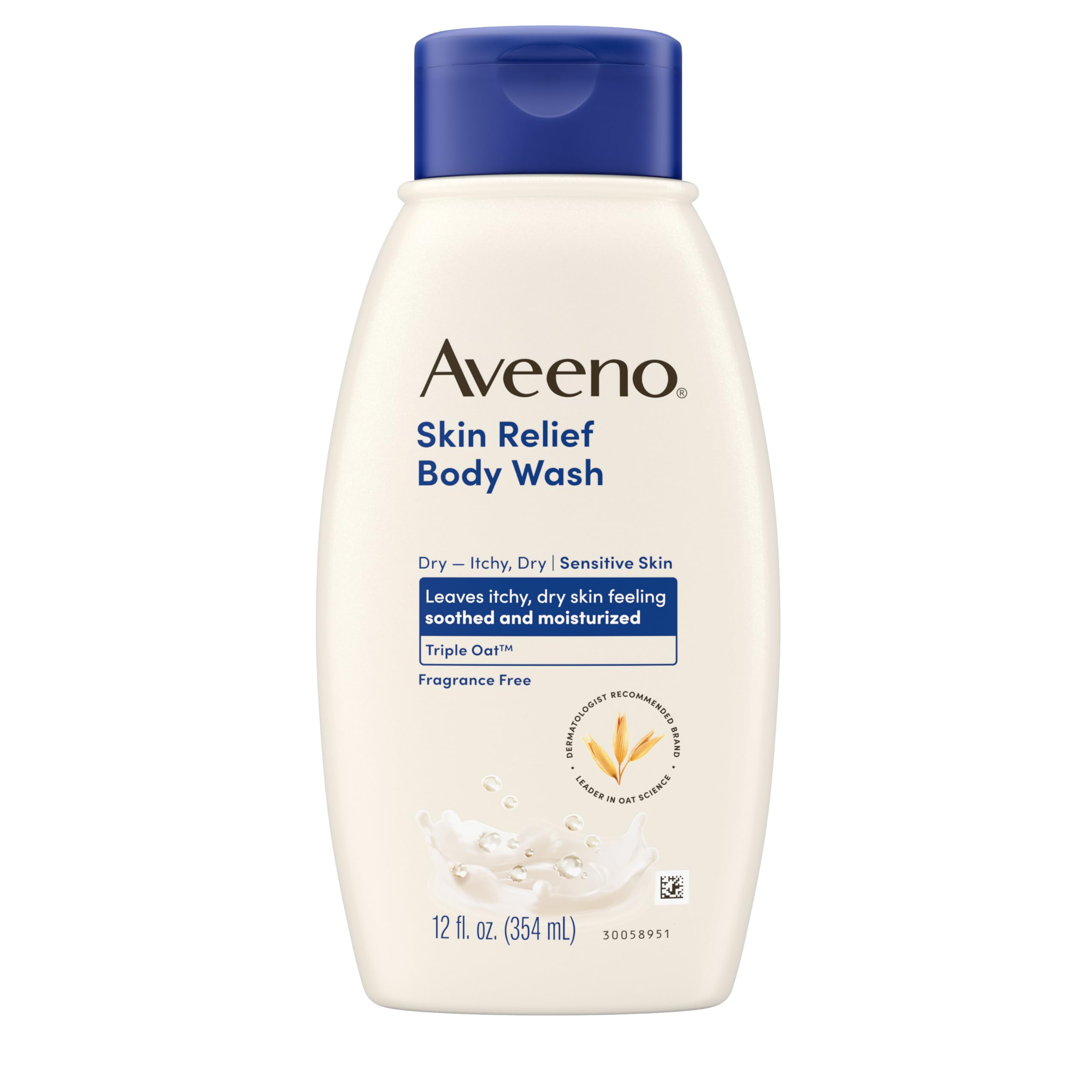 Aveeno front packaging showing product label and soothing benefits