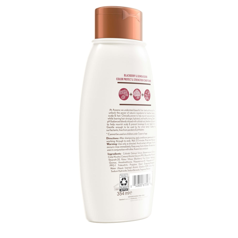 Aveeno results on hair after use showing smoother, shinier, less fragile strands