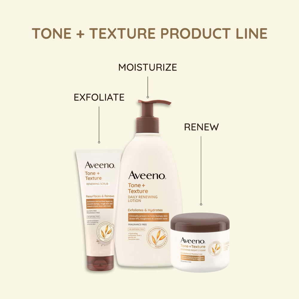 Aveeno applying lotion to arm demonstrating gentle smoothing