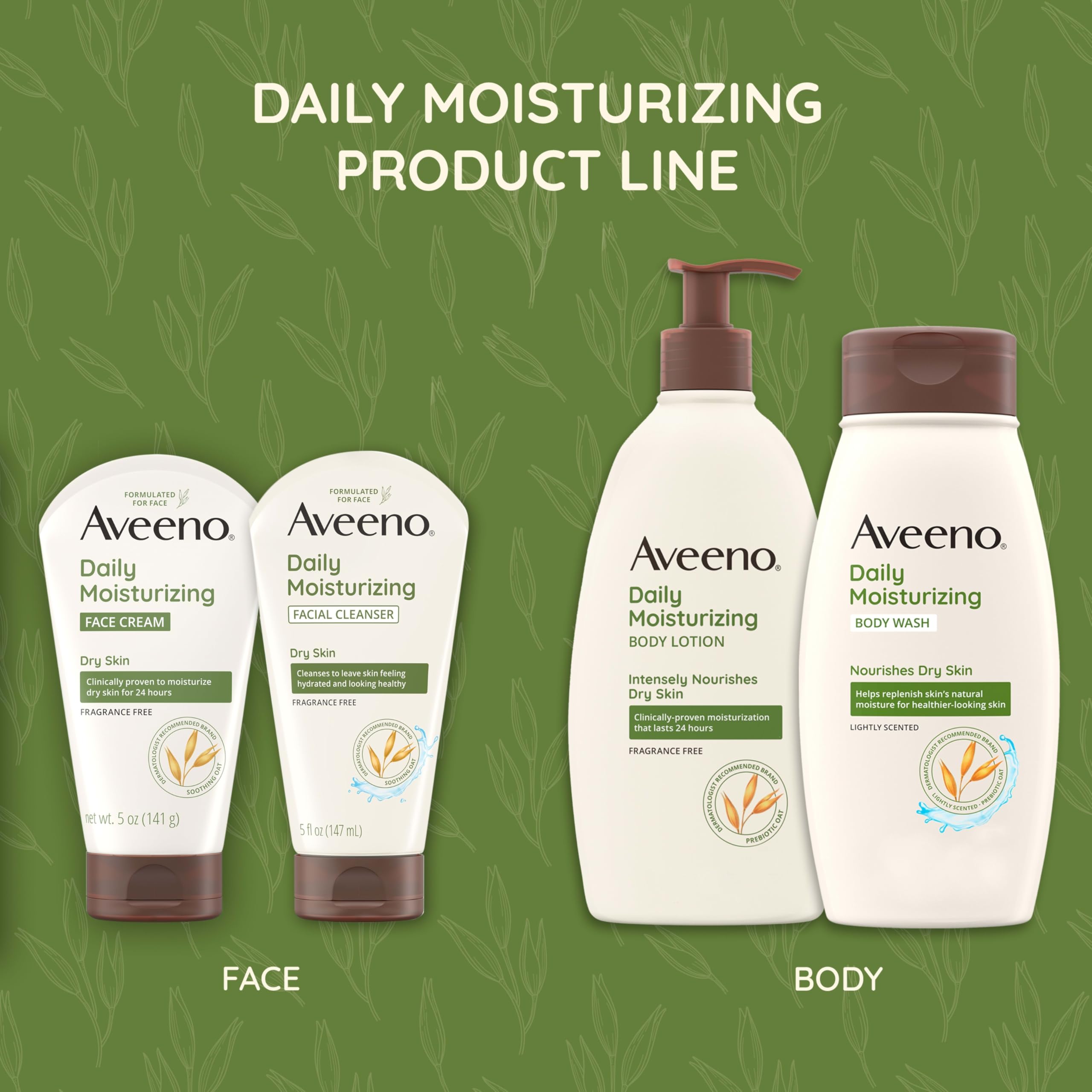 Aveeno in-hand usage demonstration illustrating easy dispensing and control
