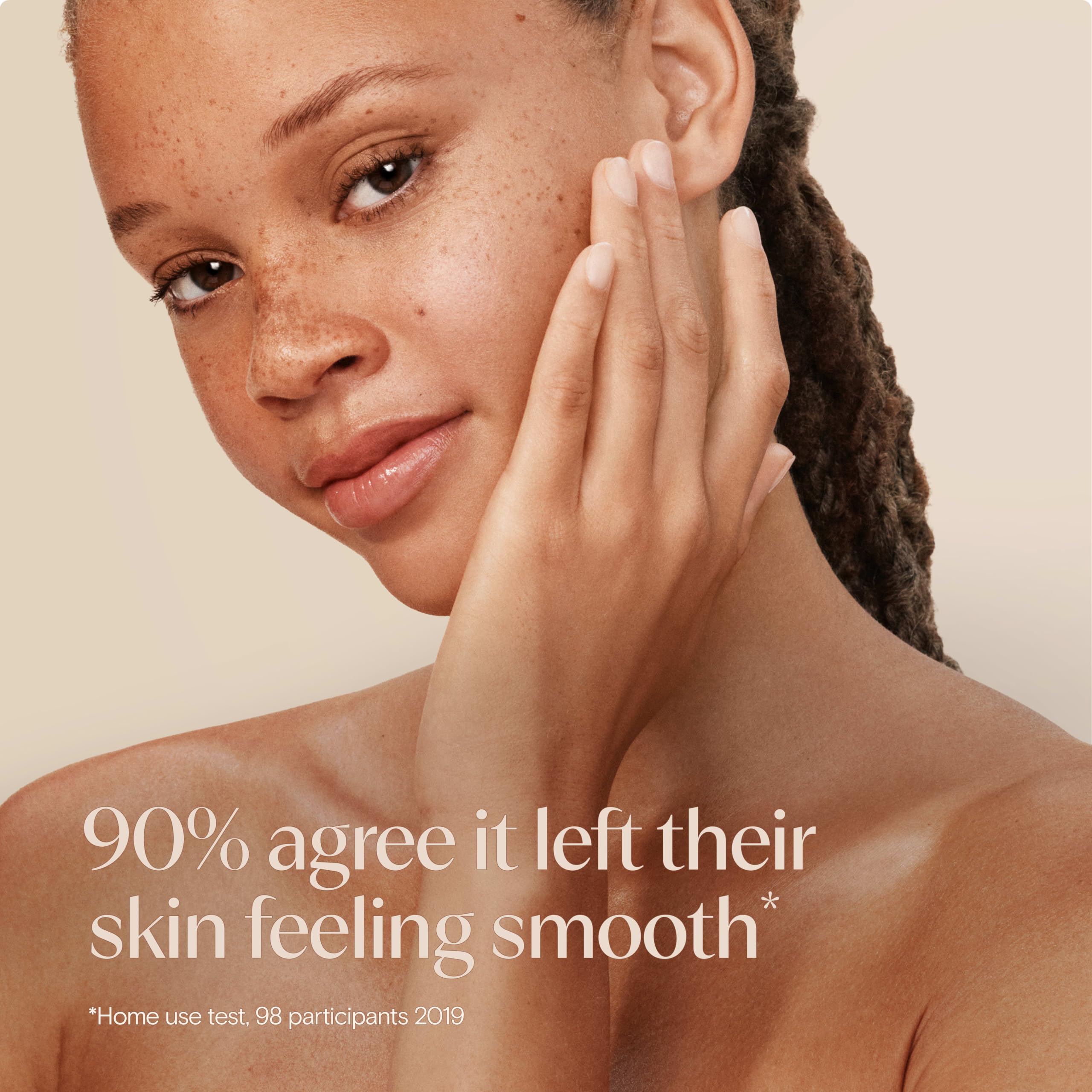 Aveeno label close-up highlighting prebiotic oat ingredient for soothing