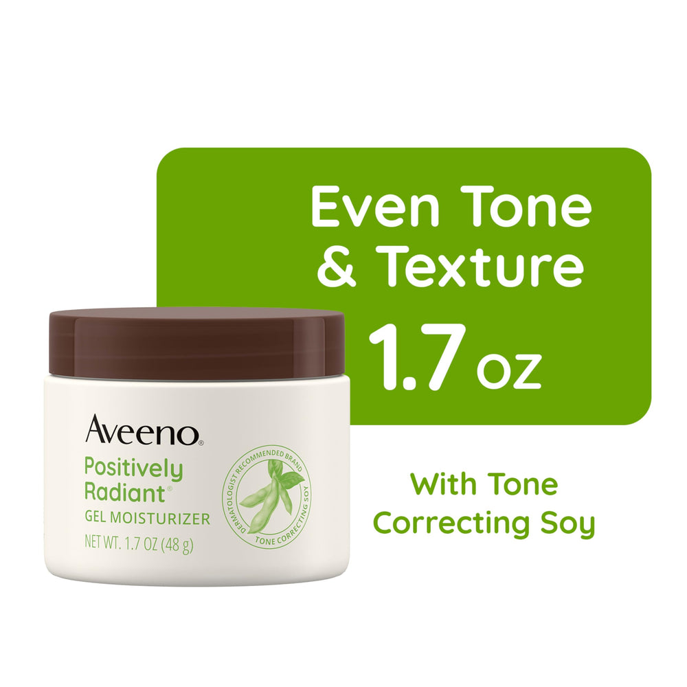 Aveeno soy and hyaluronic ingredients visual highlighting brightening benefit
