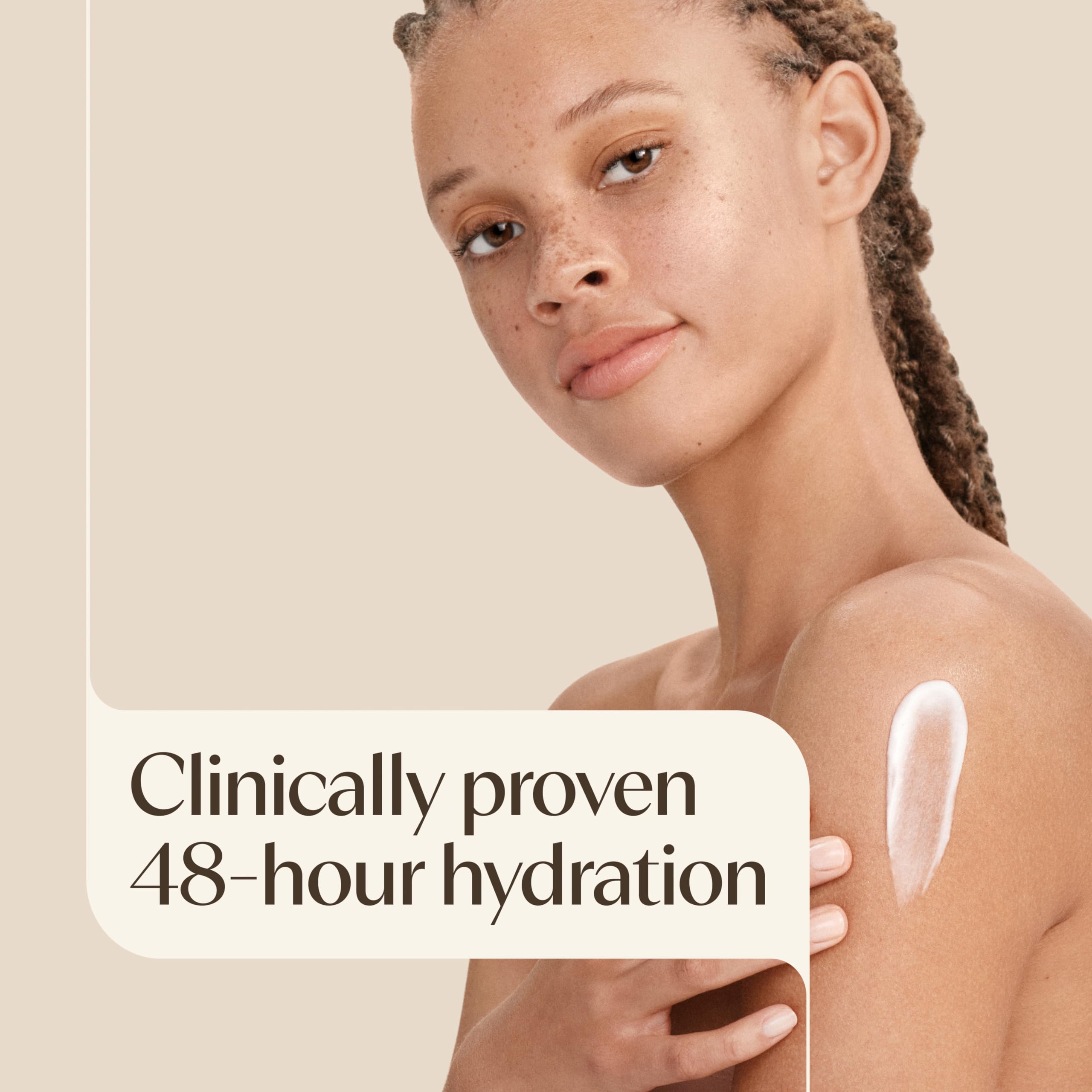 Aveeno label detail highlighting prebiotic oat and fragrance-free benefits