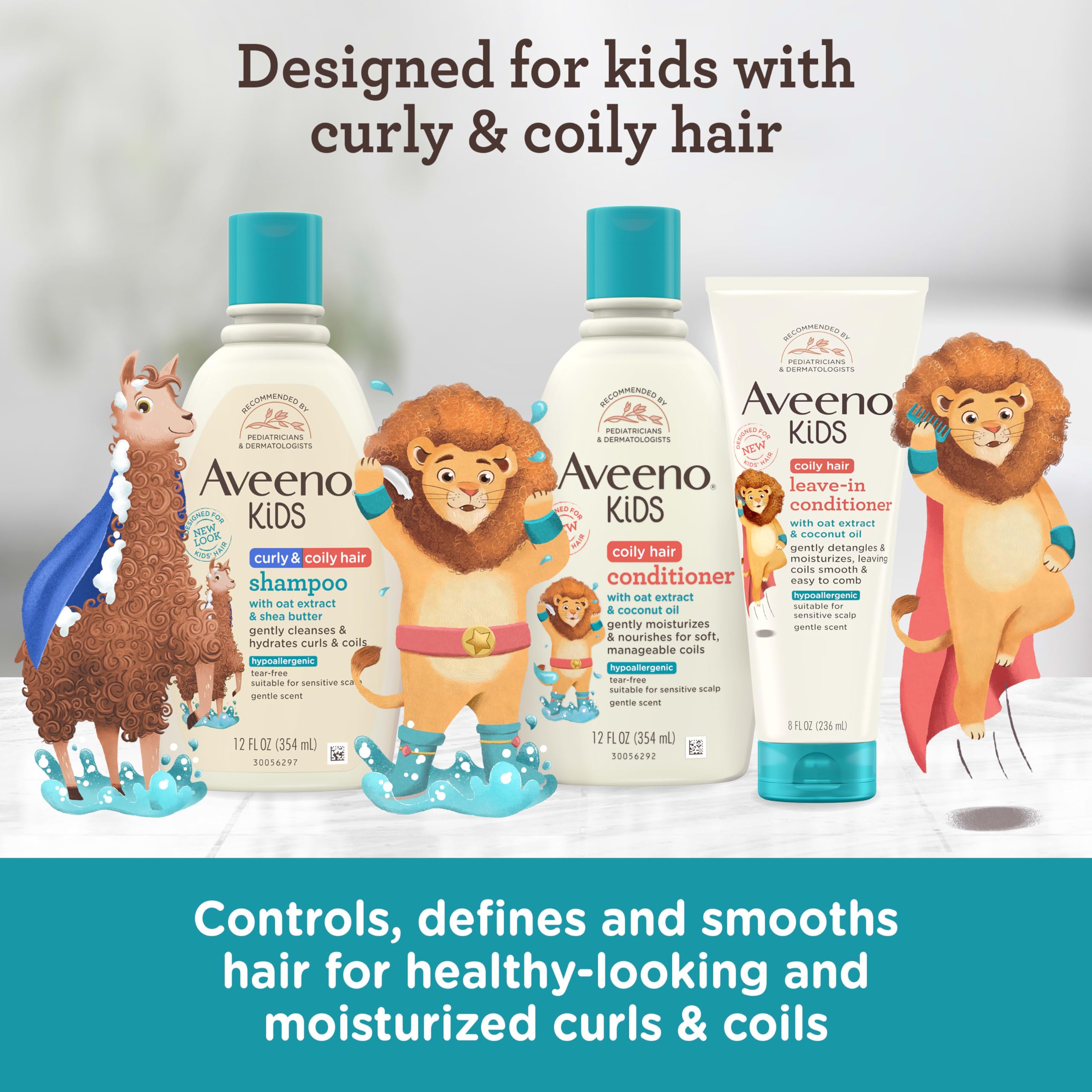 Aveeno Baby before and after coils showing improved definition
