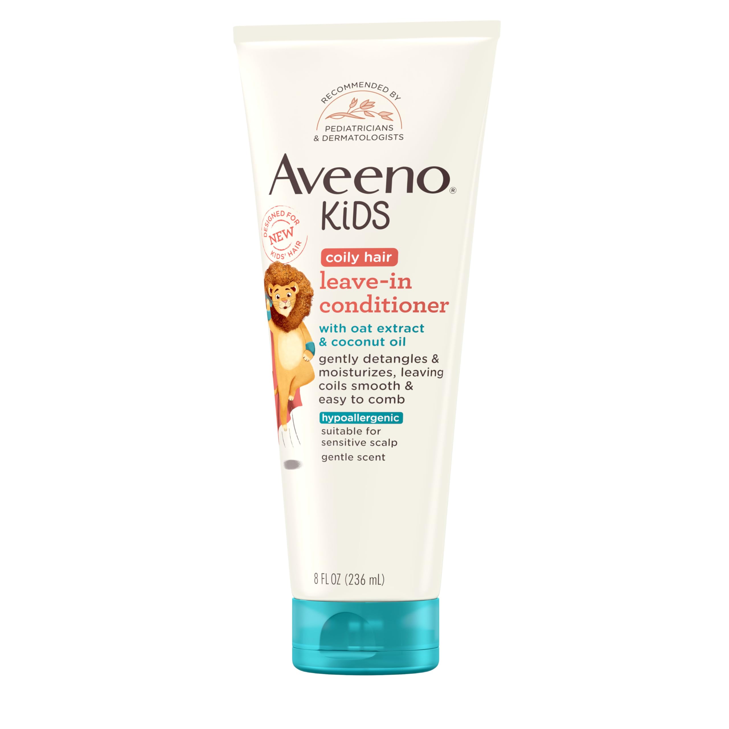 Aveeno Baby front packaging showing 8 fl oz bottle and benefits