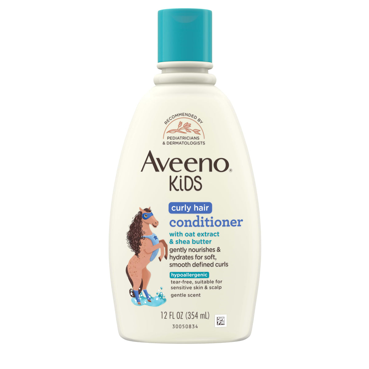 Aveeno Baby front packaging showing 12 fl oz bottle and gentle benefits
