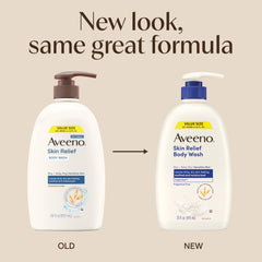 Aveeno label closeup highlighting triple oat complex and fragrance-free