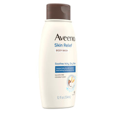 Aveeno label and ingredients, highlights dye-free and allergy-tested benefit