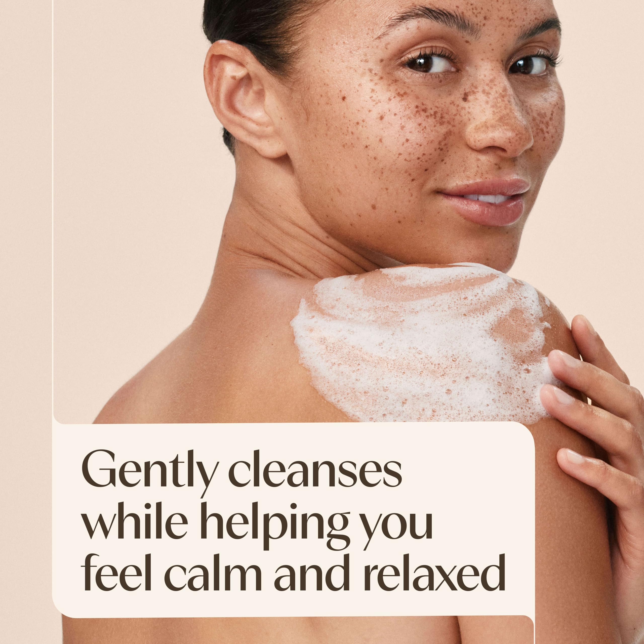 Aveeno lather on hand demonstrating soft foam and moisturizing benefit