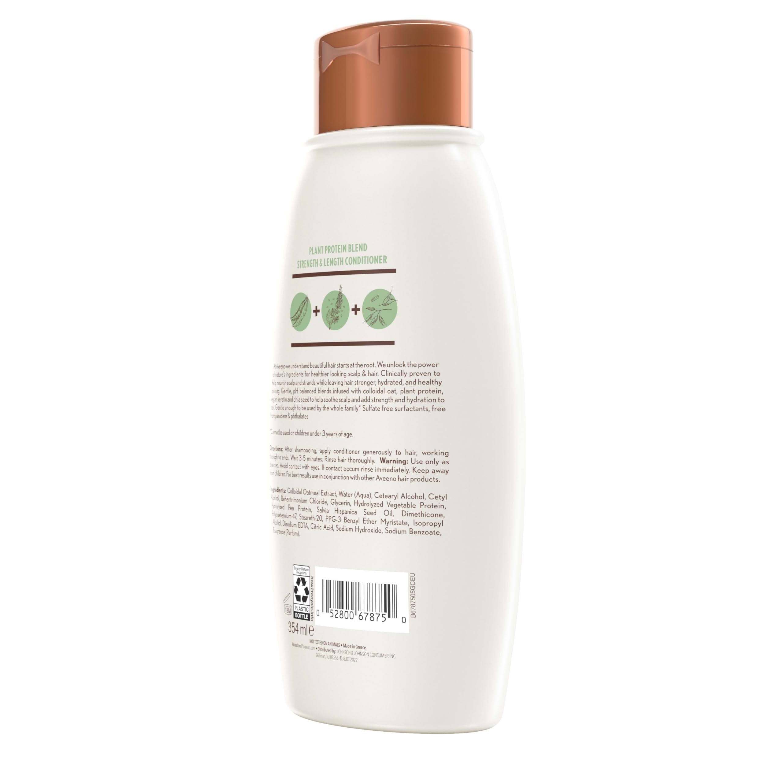 Aveeno bottle styled on bathroom shelf conveying calm, natural routine