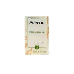 AVEENO moisturizing bar front packaging showing pack of eight, promotes gentle cleansing