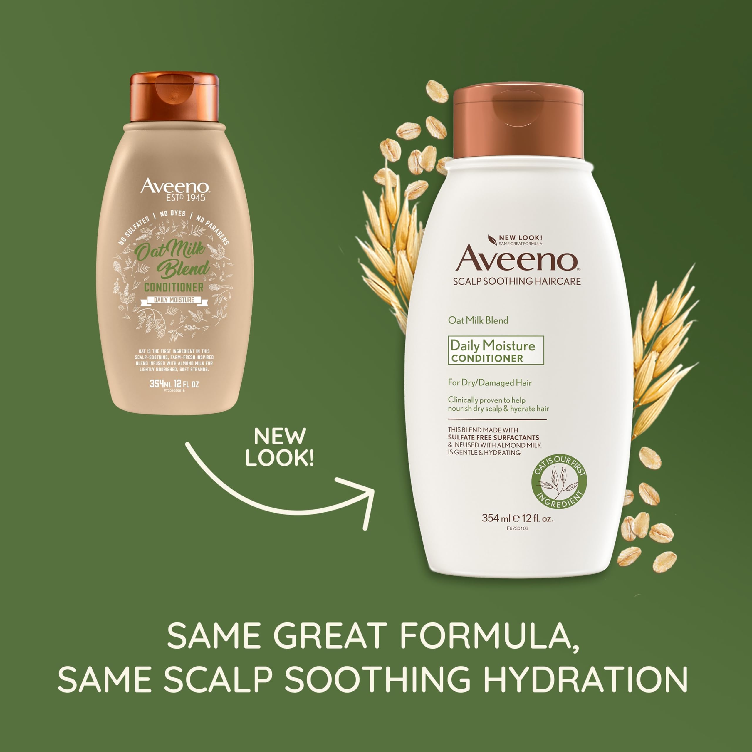 aveeno back label ingredients view highlighting wholesome formula benefits