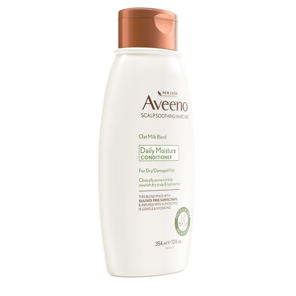 aveeno bottle in hand for size comparison and travel-friendly benefit
