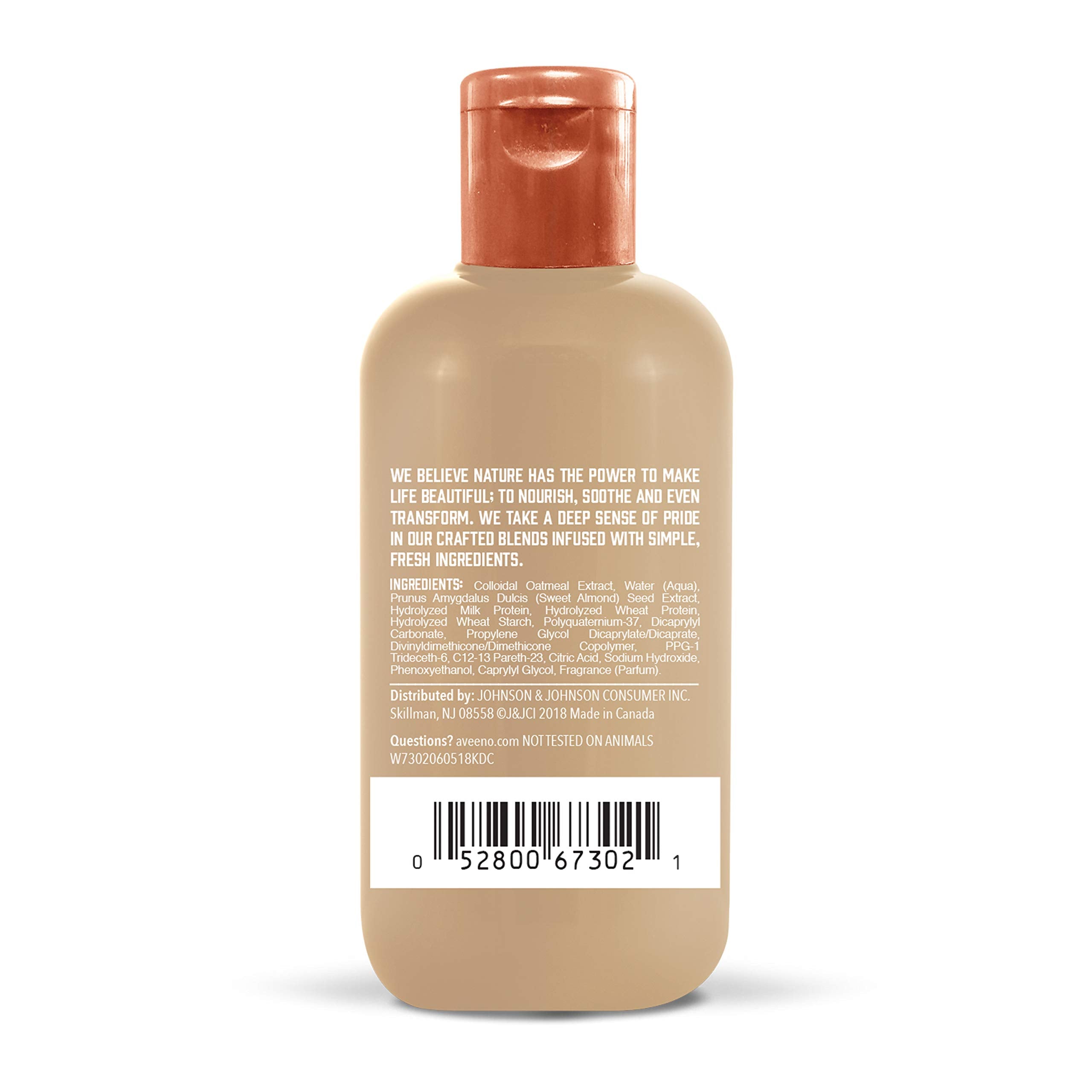 Aveeno oat milk texture pouring to show lightweight, creamy leave-in treatment