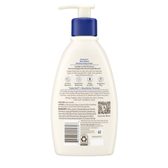 Aveeno open cap with creamy lotion demonstrating rich, non-greasy feel