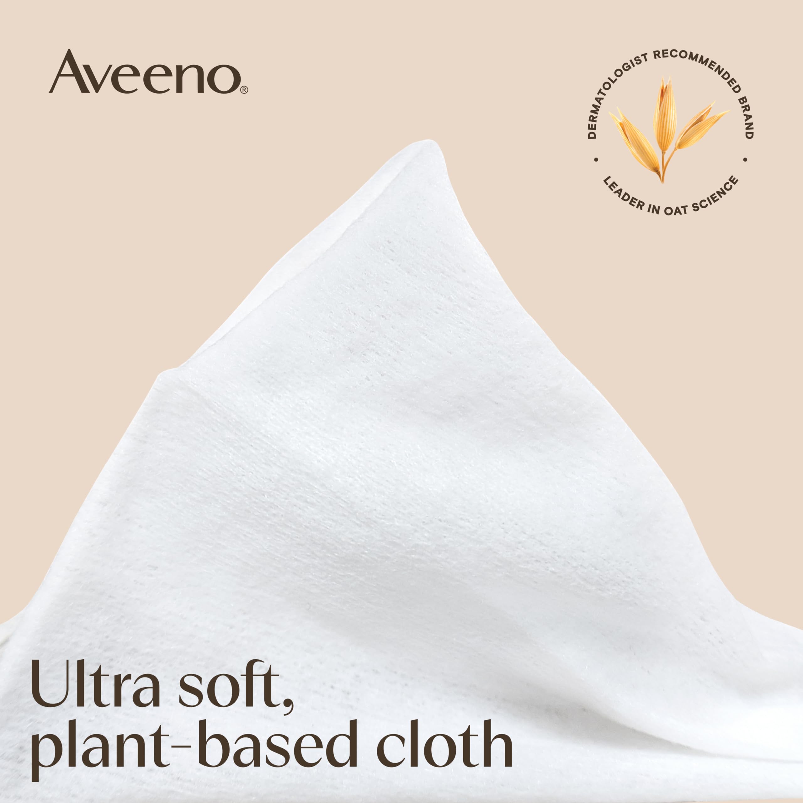 Aveeno resealable pouch open to show moisture retention and travel convenience