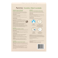 Aveeno items on bathroom shelf lifestyle scene showing complete routine and calming benefit