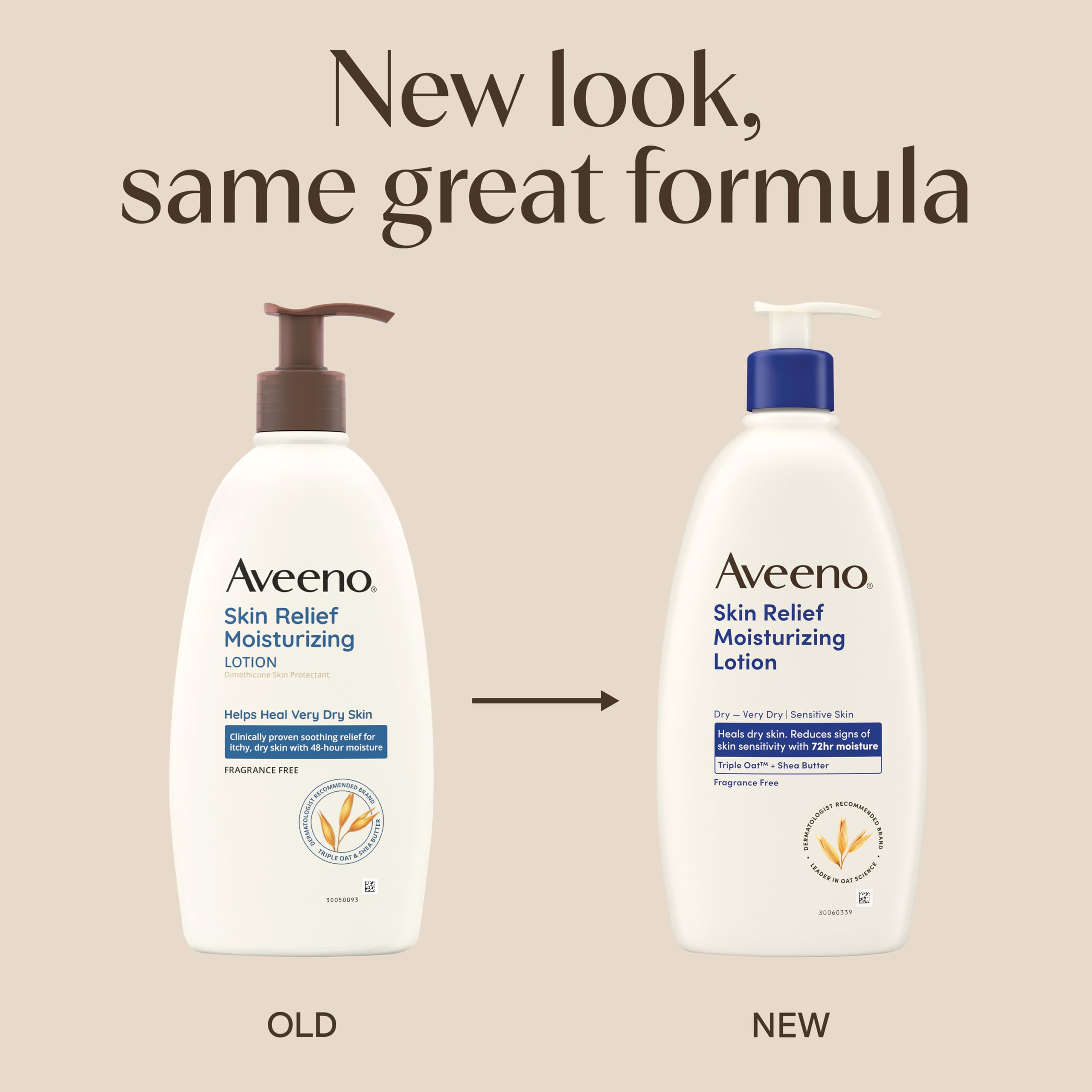 Aveeno close-up pump and lotion texture demonstrating quick absorption