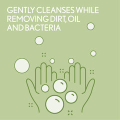 Aveeno dispensing creamy lather from pump for easy controlled use