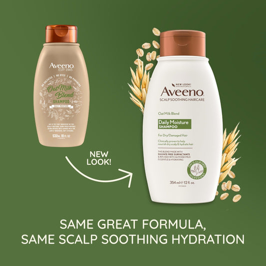 Aveeno shampoo texture on palm highlighting gentle, sulfate-free cleansing