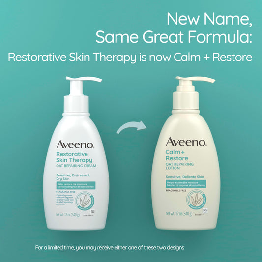 Aveeno lotion pump dispensing creamy texture for quick absorption