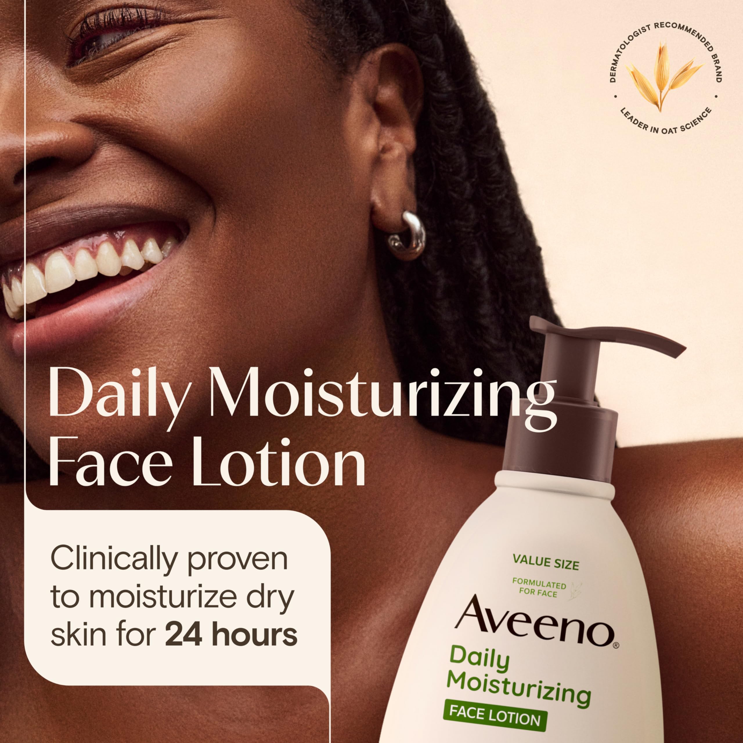 Aveeno pump dispenser close-up demonstrating easy, mess-free use
