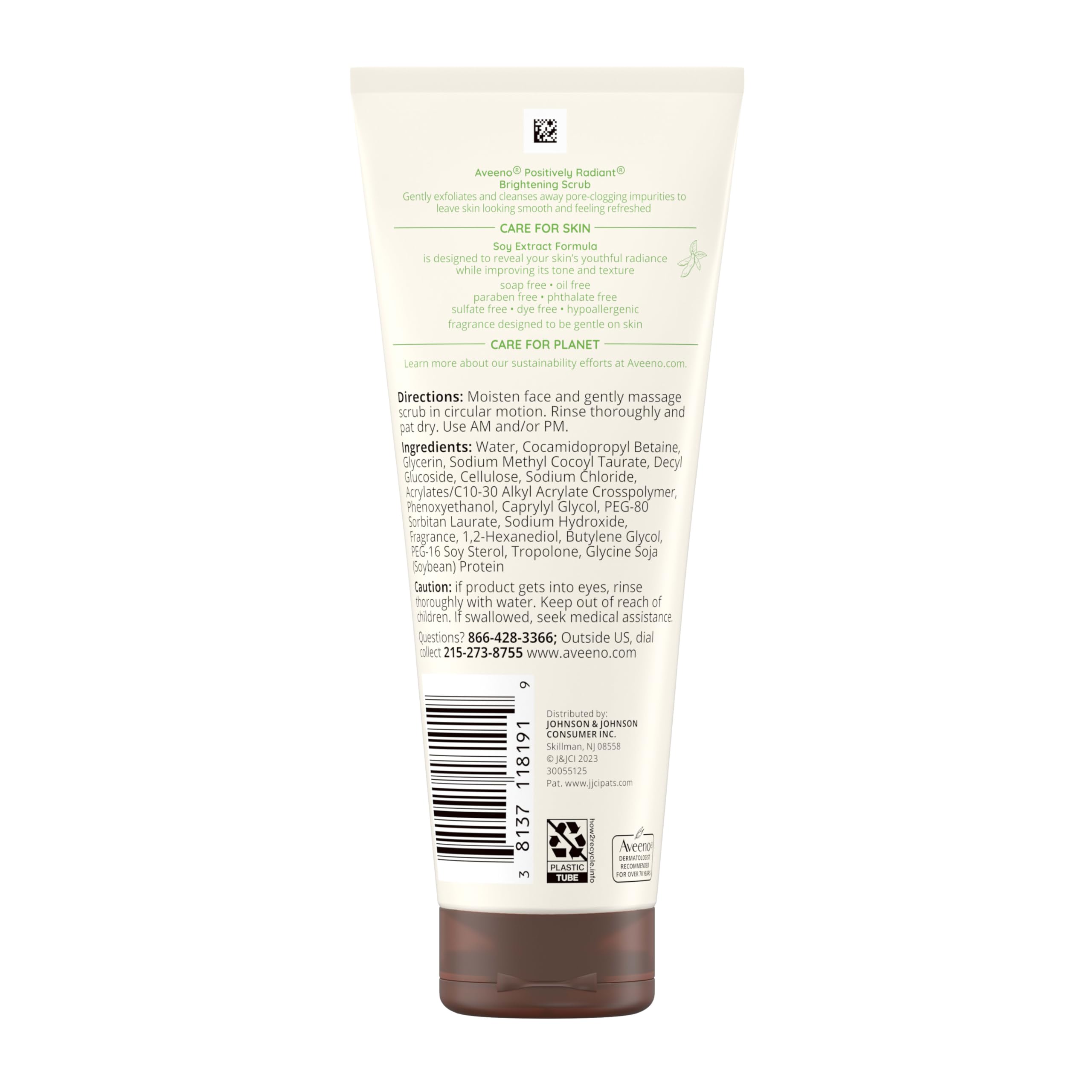 Aveeno scrub on bathroom counter in routine setting showing practical daily use