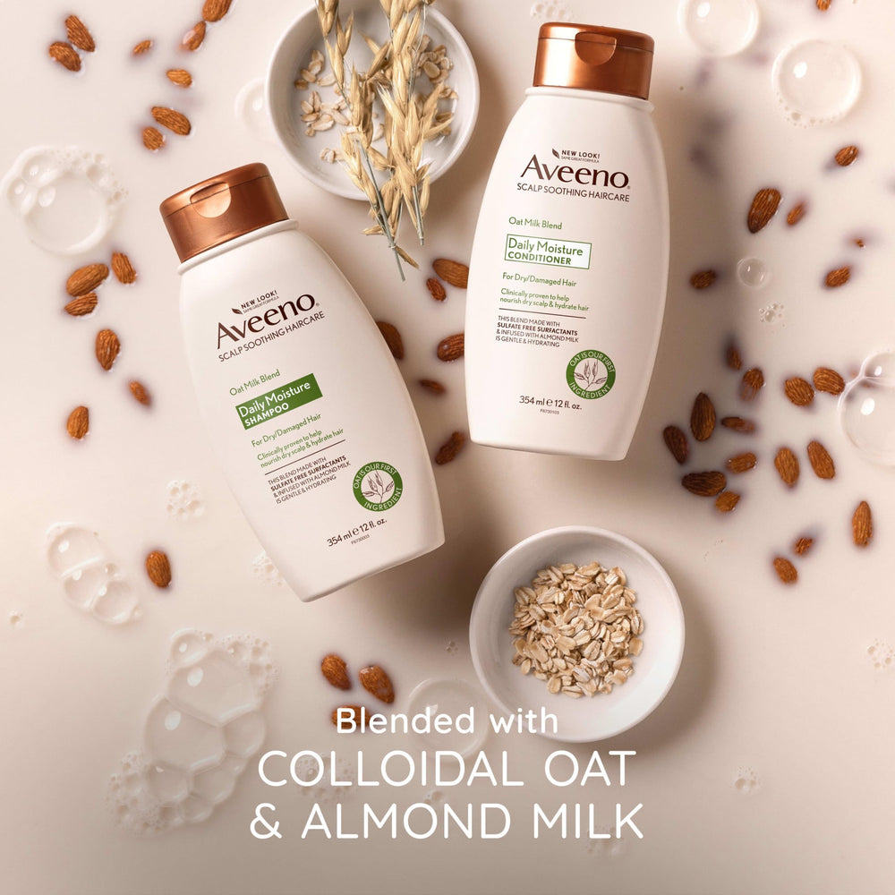 Aveeno lather on hair strands demonstrating softening and detangling benefits