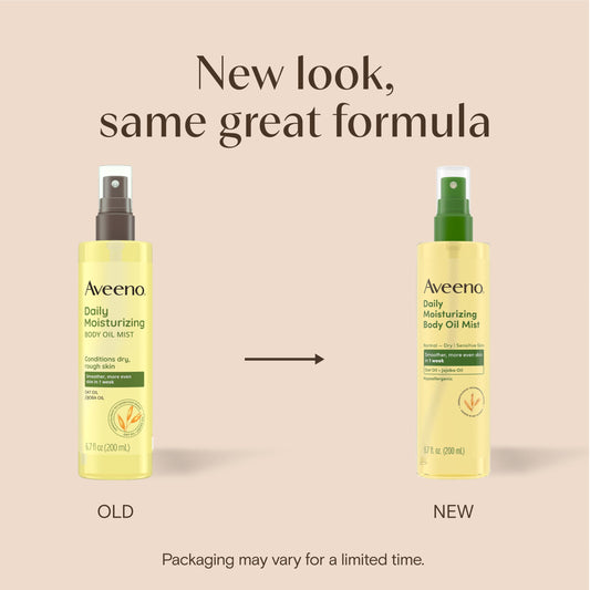 Aveeno spray nozzle close-up demonstrating even mist application and quick coverage