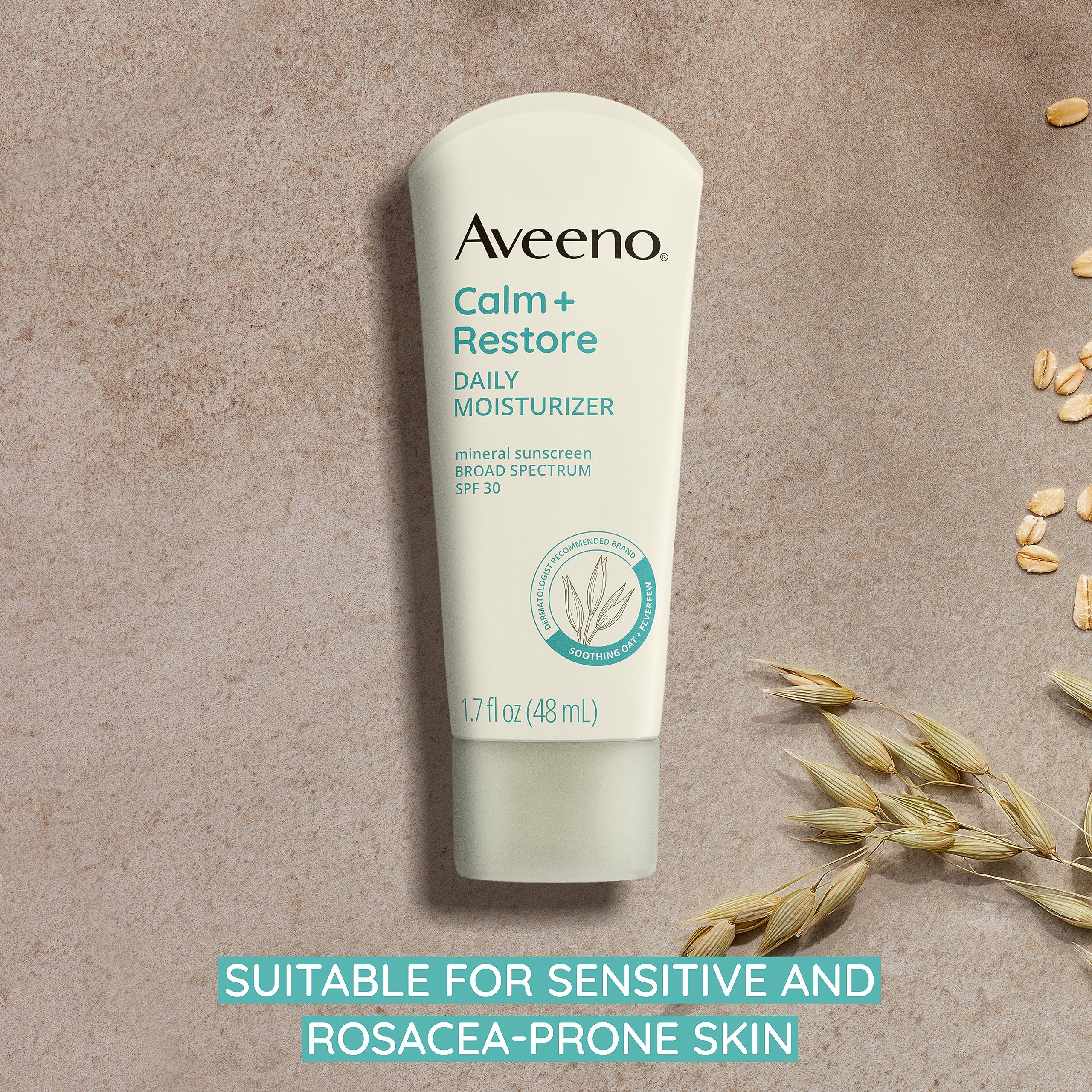 Aveeno applying sunscreen to forearm demonstrating smooth blend and coverage