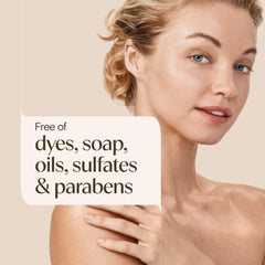 Aveeno cleanser texture on skin demonstrating gentle, non-drying feel