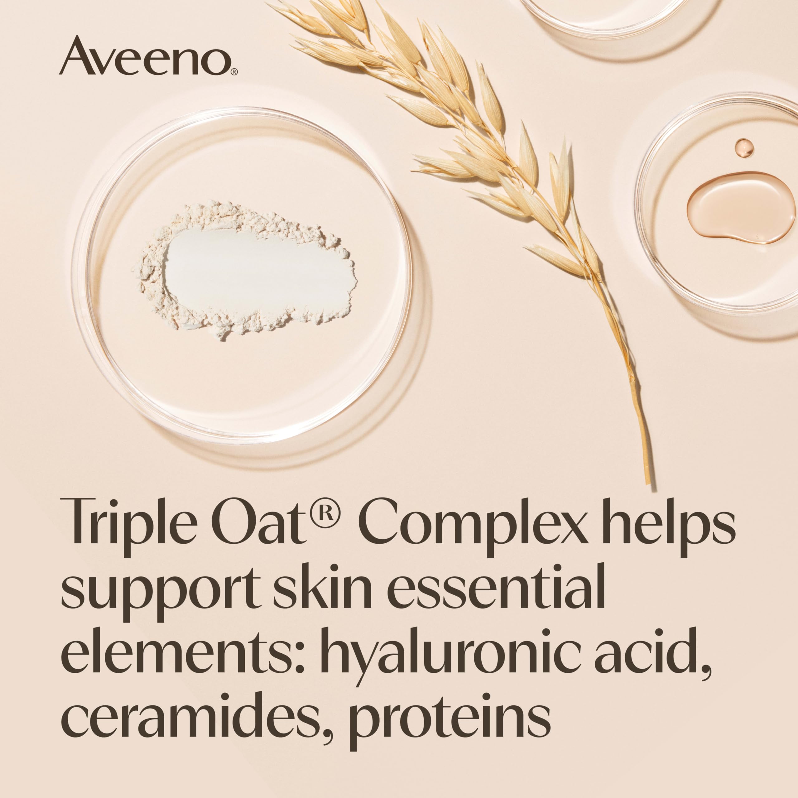 Aveeno close-up of triple oat particles highlighting calming oat benefits