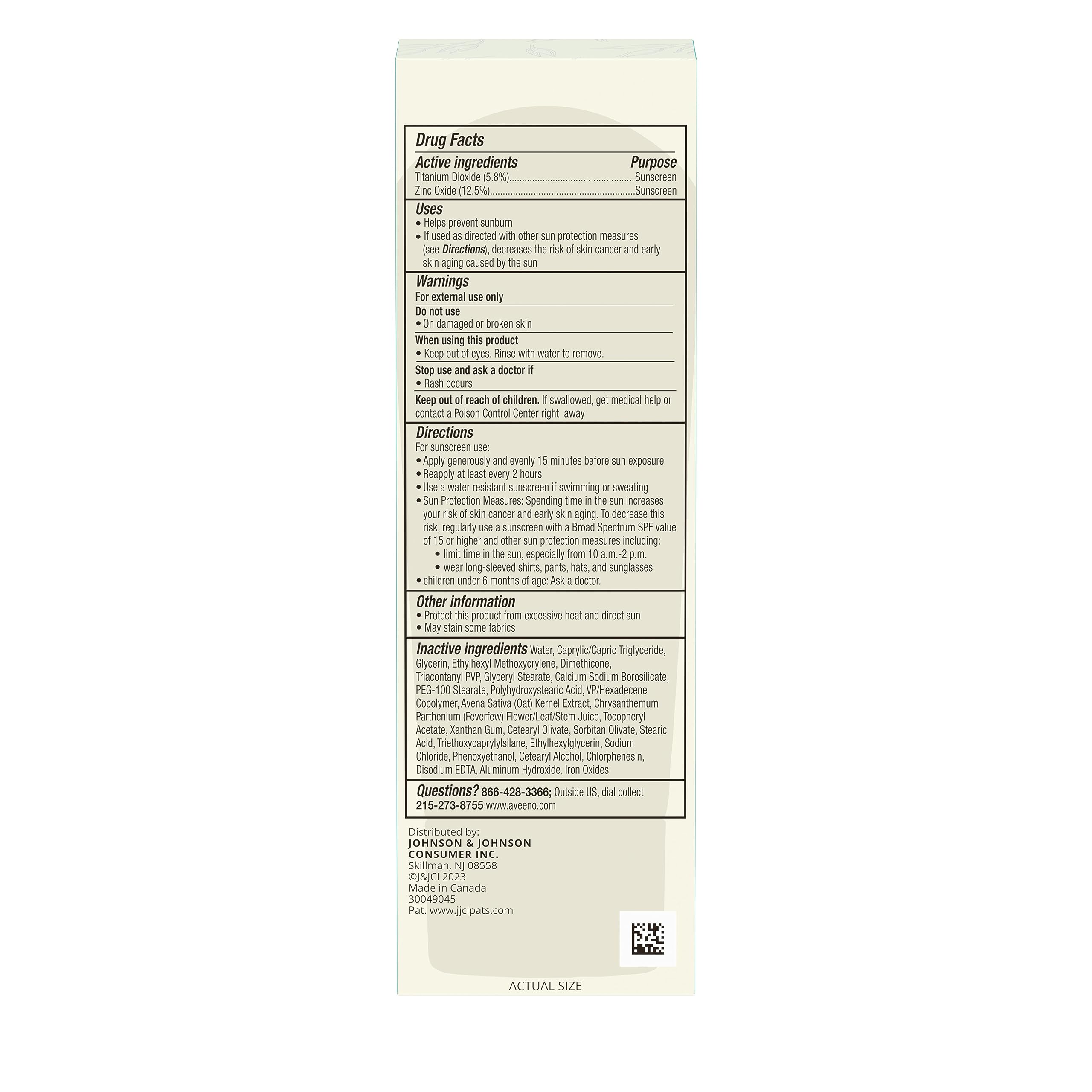Aveeno tube marking noting 40% post-consumer recycled plastic packaging benefit