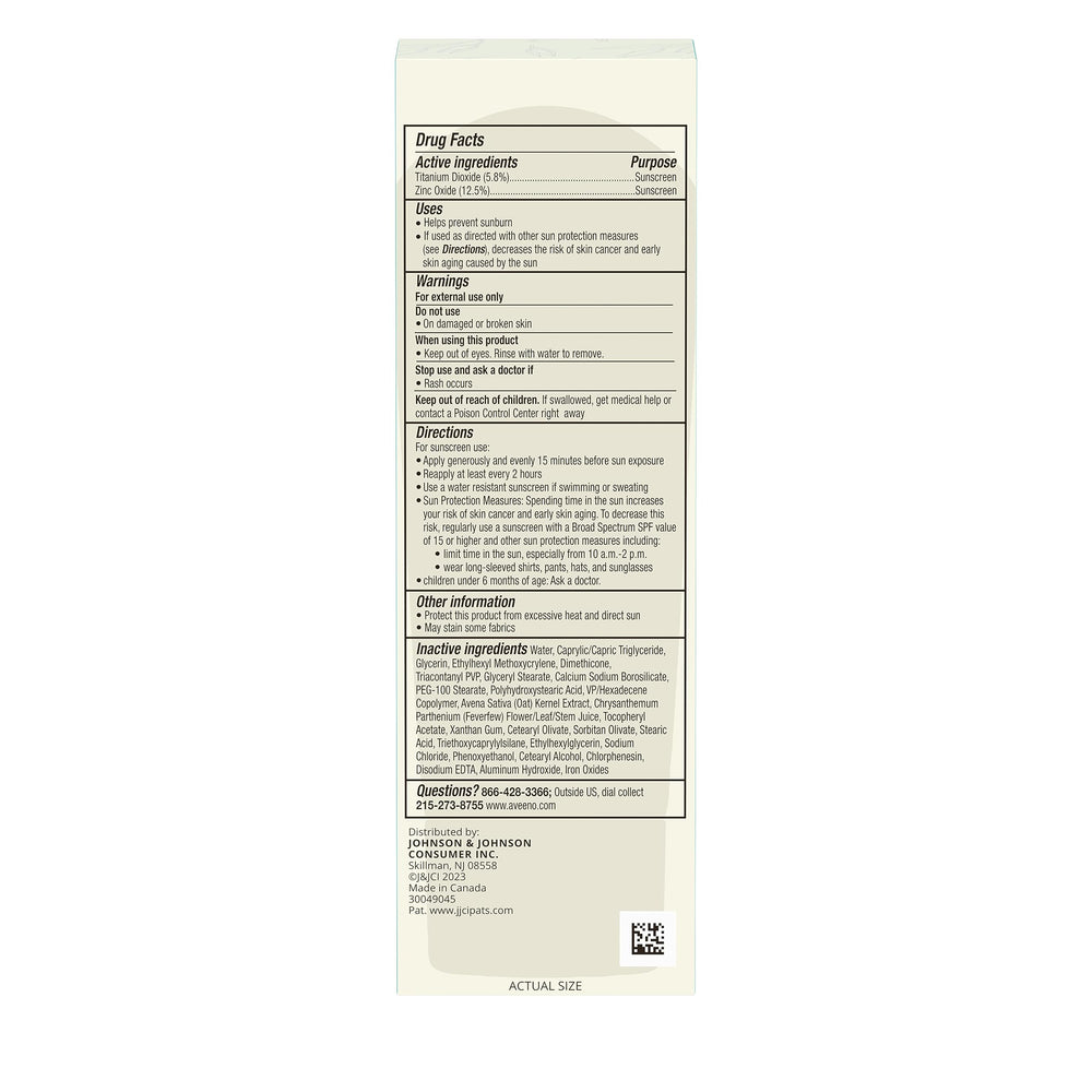 Aveeno tube marking noting 40% post-consumer recycled plastic packaging benefit