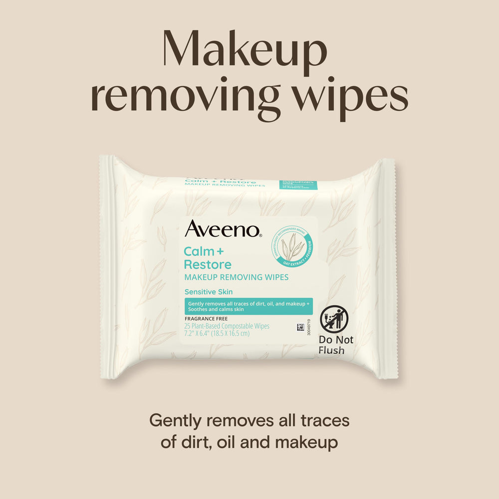 Aveeno close-up of wipe texture highlighting softness and gentle cleanse