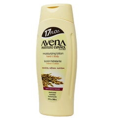 Avena Instituto Espanol bottle held beside a hand to show true size and portability