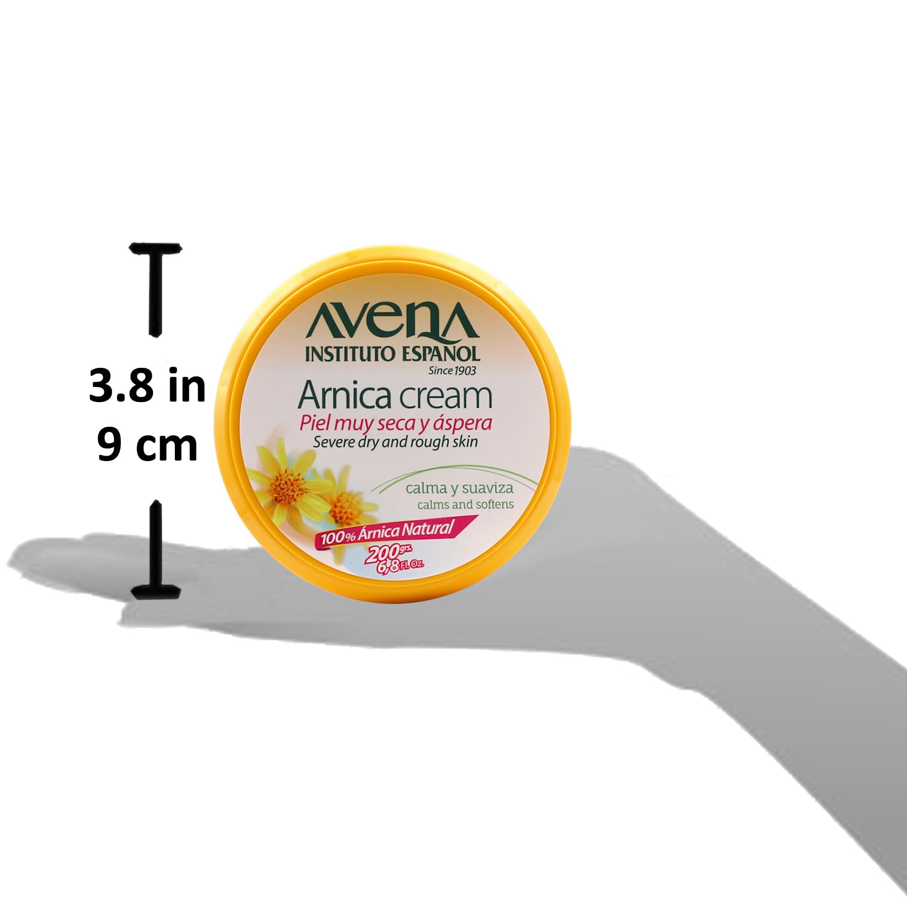 Avena Instituto Español cream being applied to elbow for immediate softening