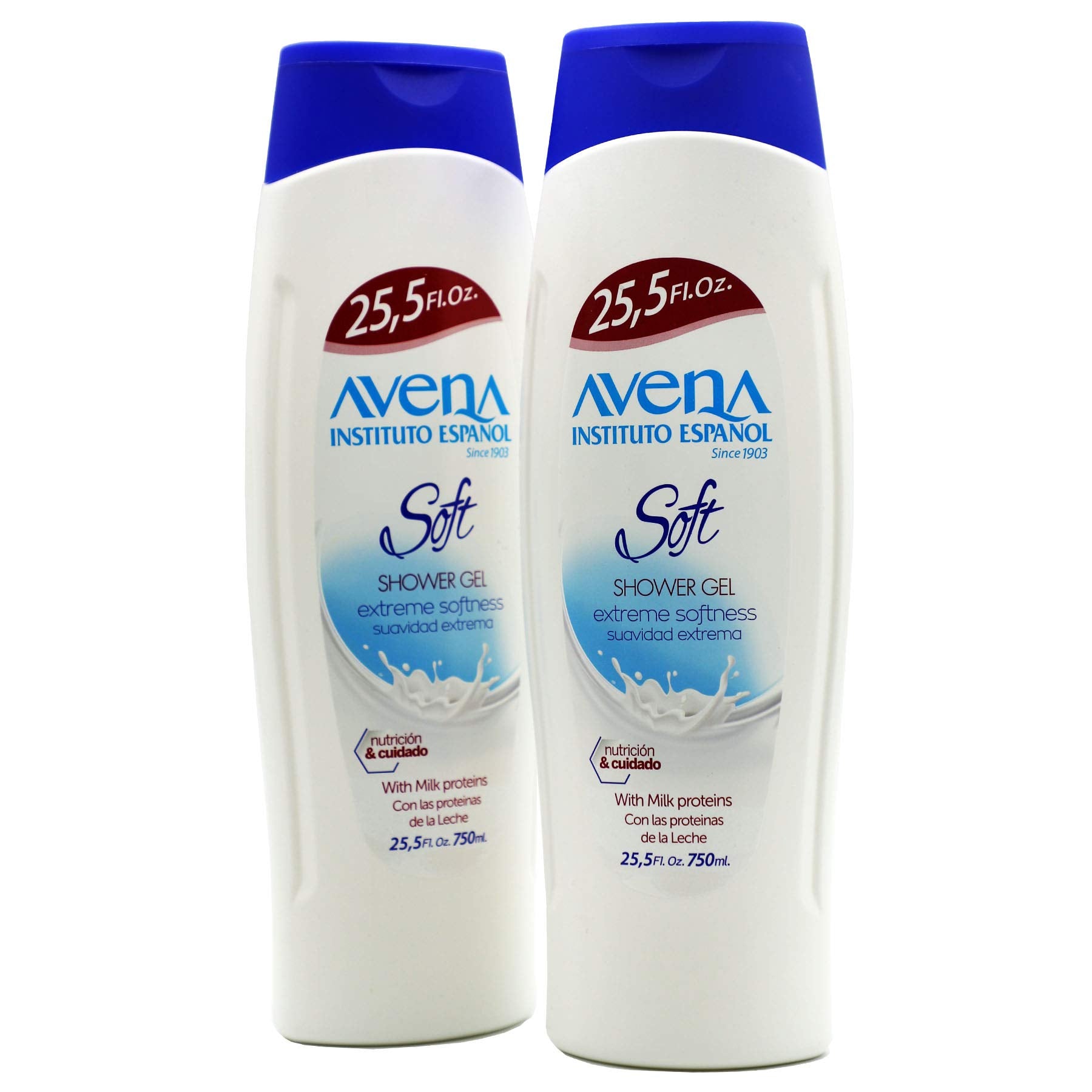 Avena Instituto Español front packaging showing two bottles and product benefit