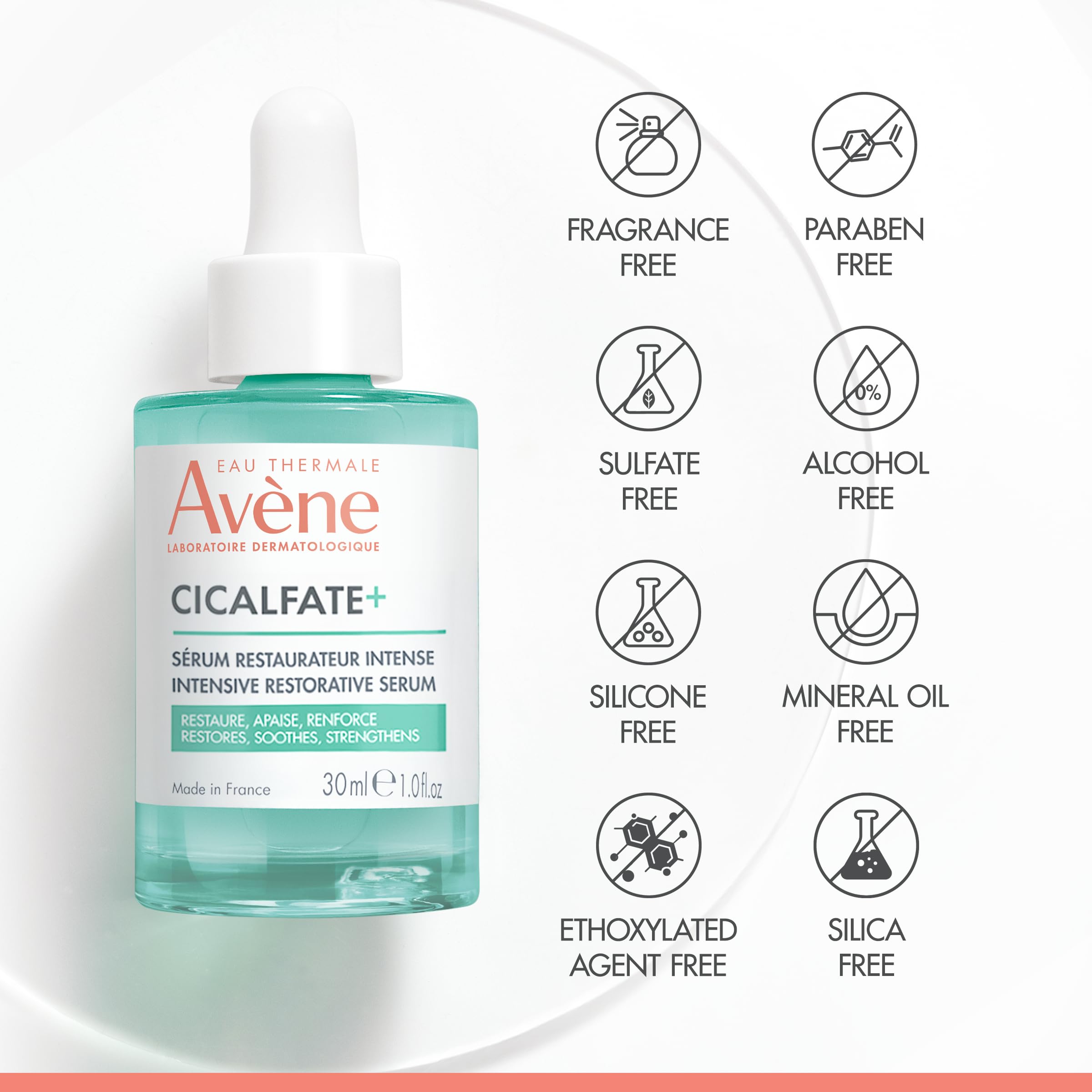 Avène Cicalfate+ next to a coin to show compact travel-friendly size