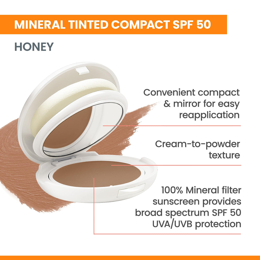 Avène compact open with mirror for easy on-the-go reapplication benefit