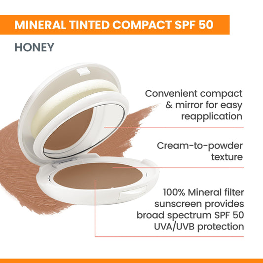 Avène compact open with mirror for easy on-the-go reapplication benefit