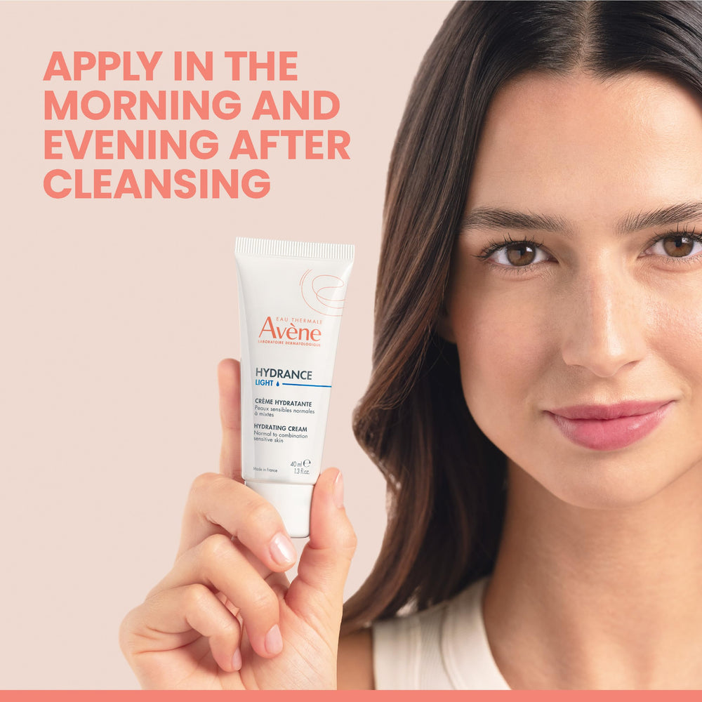 Close-up of Avène Thermal Spring Water ingredient bottle, emphasizes soothing property