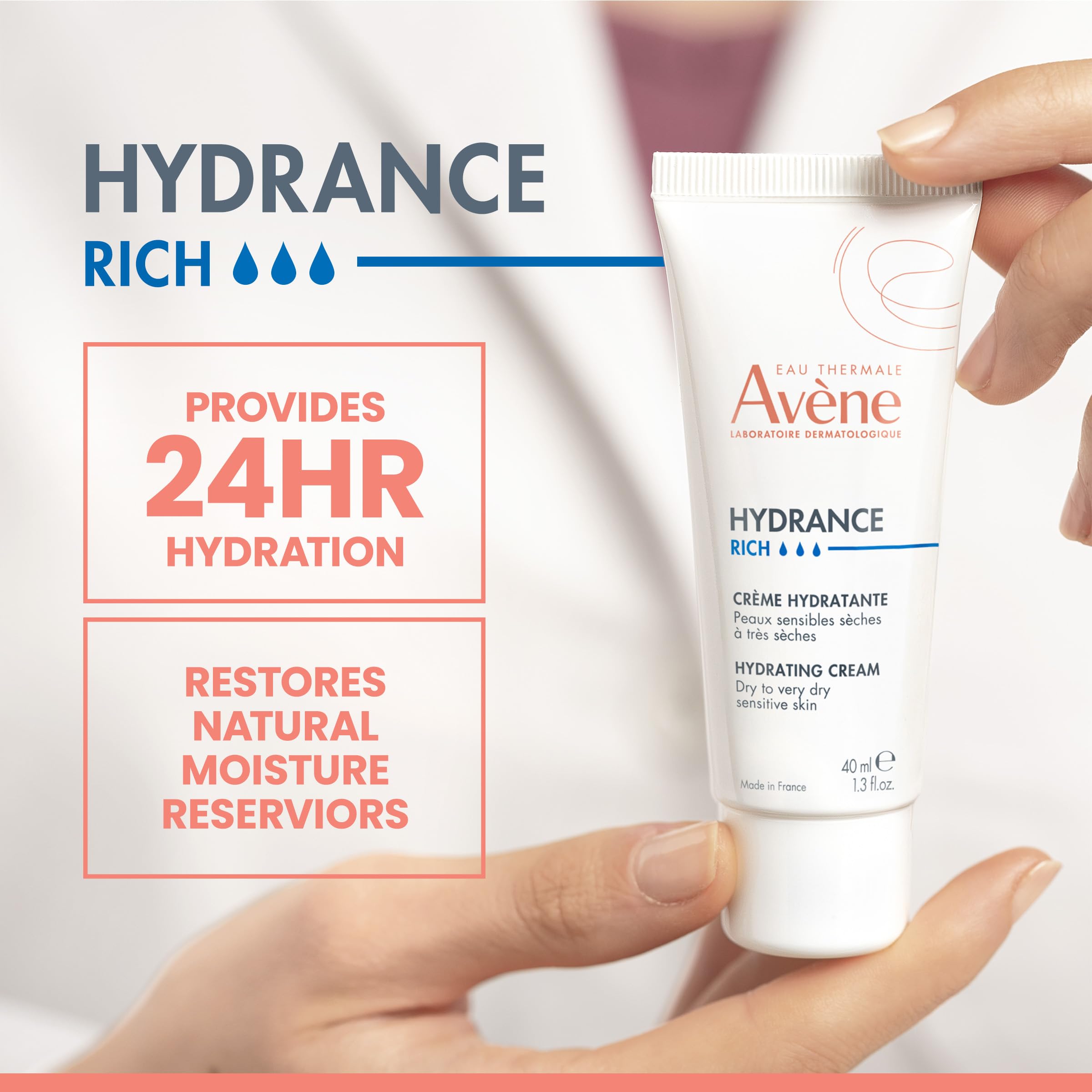 Eau Thermale Avène rich cream texture close-up demonstrating nourishing feel