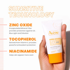 Avène 1.3 fl oz tube next to a credit card for portable size benefit