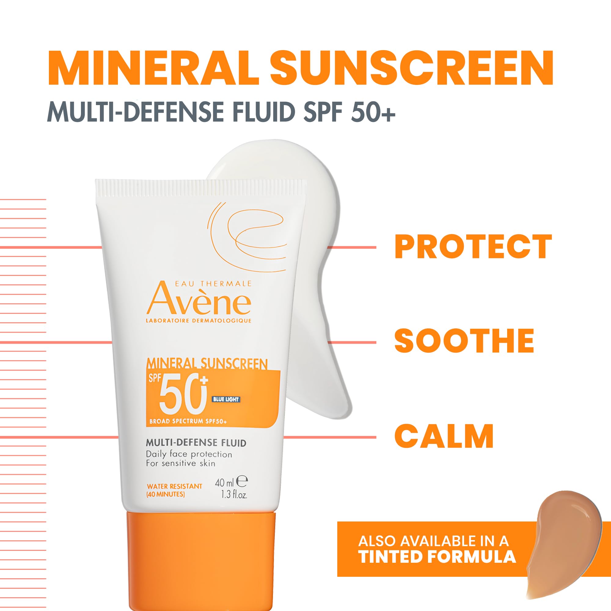 Avène fluid close-up texture on fingertip for smooth lightweight feel