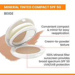 Avène compact closed with visible logo, portable sun defense in a sleek case
