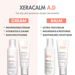 Avène XeraCalm A.D on bathroom counter during routine emphasizing daily use benefit