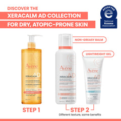 Applying Avène XeraCalm AD to scalp to relieve flakiness while preserving moisture